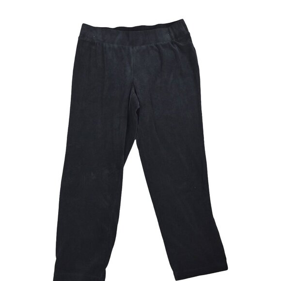 J. Jill Pure Jill Corded Wool Velour Pants Black Soft Slim Leg Size M Pull On - Picture 2 of 9